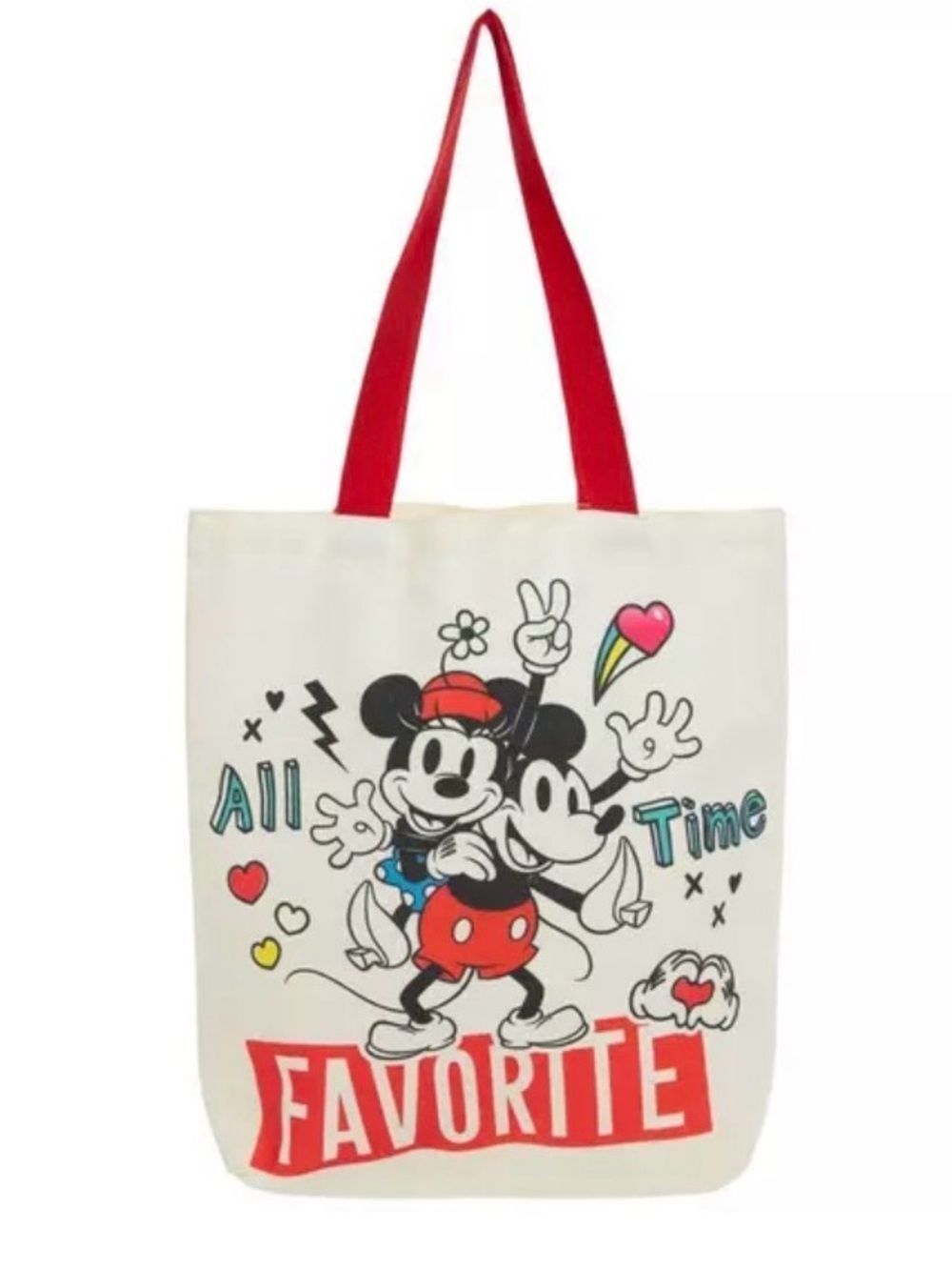 Mickey & Minnie Canvas Tote Bag